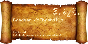 Bradean Ábrahám névjegykártya